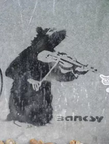 Banksy Brighton UK fiddle rat