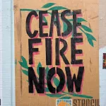 CA East Bay Oakland Ceasefire Now poster