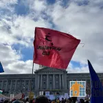 SF Protest 2025 01 19 flag