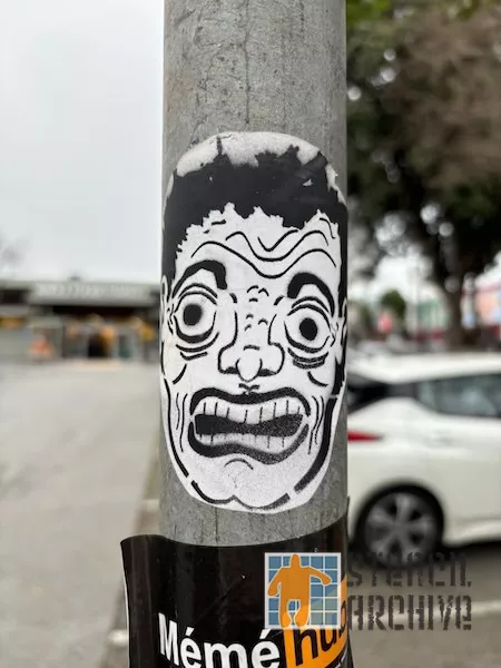 SF Upper Haight scary grin sticker