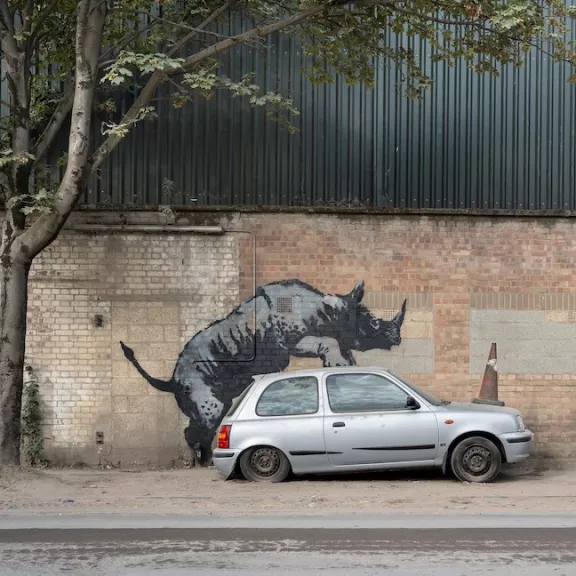 Banksy London 2025 Rhino Love