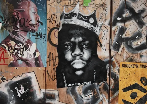 NYC no name stencil Biggie Smalls ph J Rojo for BSA