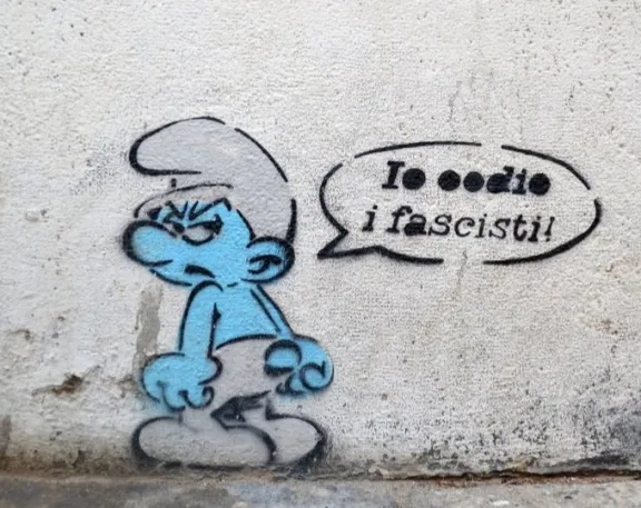 IT Venice Smurfs Hate Fascists fm Louniki