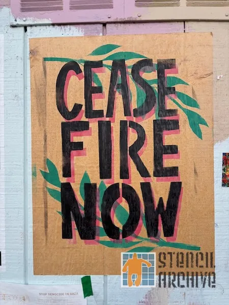 CA East Bay Oakland Ceasefire Now poster