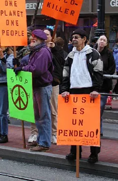 SF Protest F16 Stop Bush etc